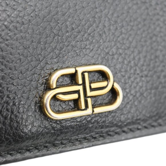 Balenciaga  Leather Bifold Compact Wallet Black - Picture 6 of 10